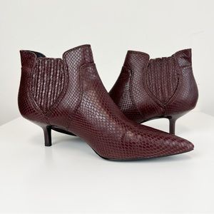 Rebecca Minkoff Deina Bootie Burgundy Leather Ankle Boot Size 9